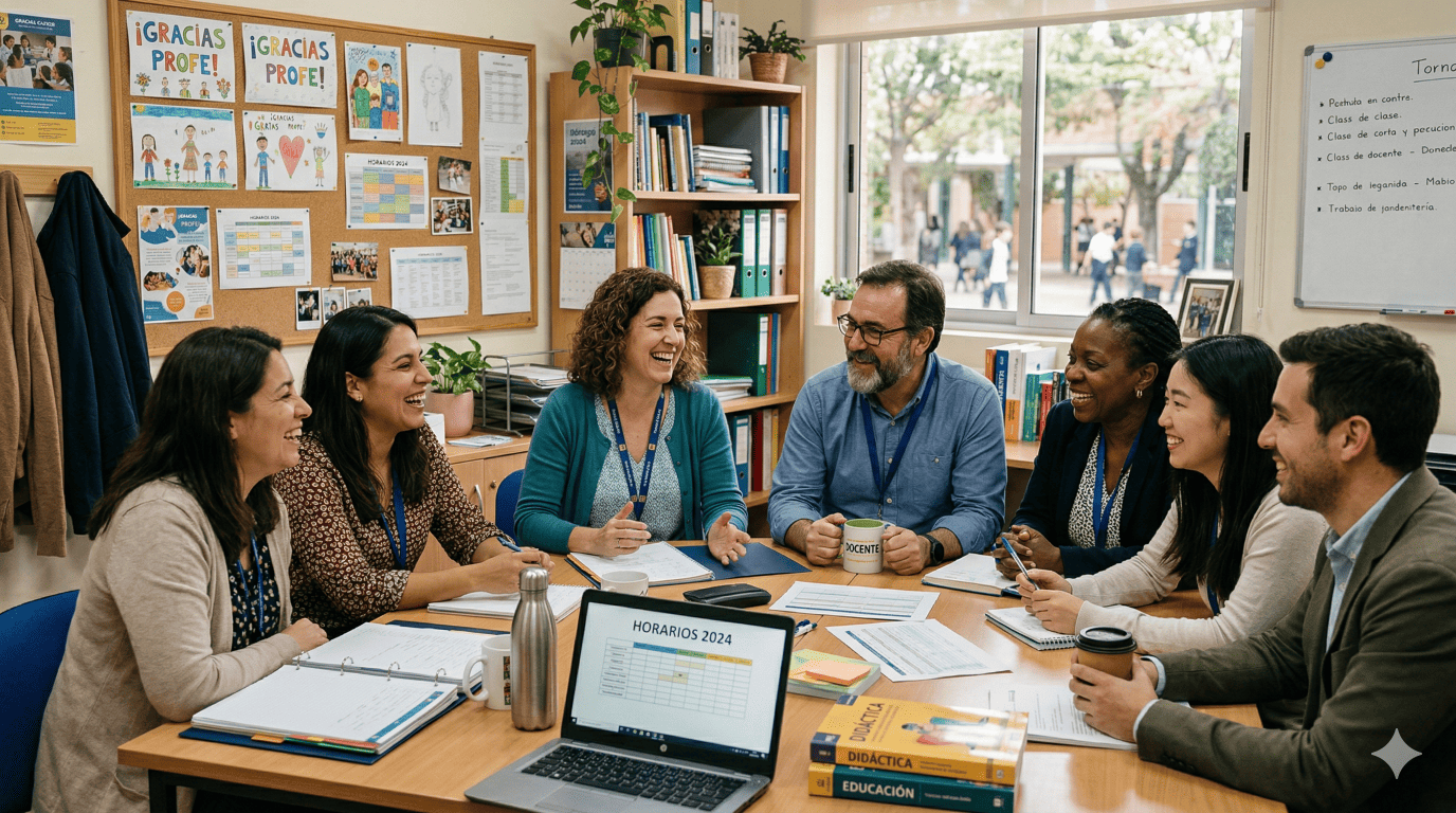 Equipo docente colaborando